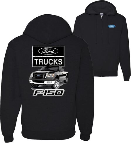 سويت شيرت بقلنسوة بسحاب من Wild Bobby Ford Trucks F150 Pickup من الأمام والخلف للسيارات والشاحنات in Saudi Arabia