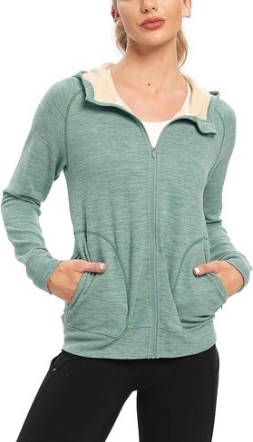 TIHEEN Women Cropped Hoodie,Athletic Lightweight Warm Sweatshirt Thumb Holes for Running Workout Hiking in Saudi Arabia