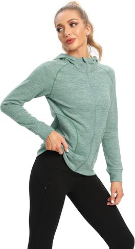 TIHEEN Women Cropped Hoodie,Athletic Lightweight Warm Sweatshirt Thumb Holes for Running Workout Hiking in Saudi Arabia