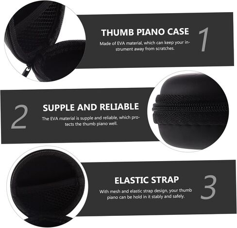 GALPADA Portable Eva Kalimba Storage Bag Lightweight and Instrument Carrying Case Holder with Elastic Strap Compact Black Design for Easy Transport for Beginners and Professionals in Saudi Arabia