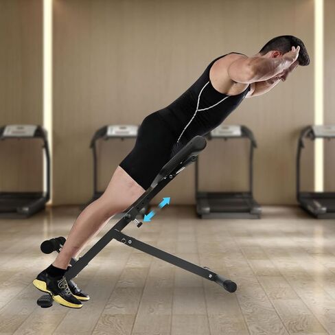 مقعد Hyperextension، كرسي روماني مزدوج قابل للتعديل بزاوية وارتفاع، للتمرين المنزلي، مقعد متعدد الوظائف لصالة الألعاب الرياضية المنزلية للتمرين المنزلي للرجال والنساء، سعة وزن تصل إلى 330 رطلاً in Saudi Arabia