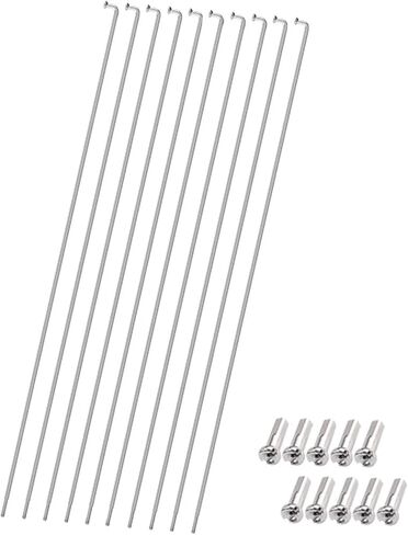 37Pcs Stainless Steel 14G Fit for Bicycle Spokes Road Bike Cycle 250/255/258/261/263/265/275/296mm Nipples Accessories in Saudi Arabia