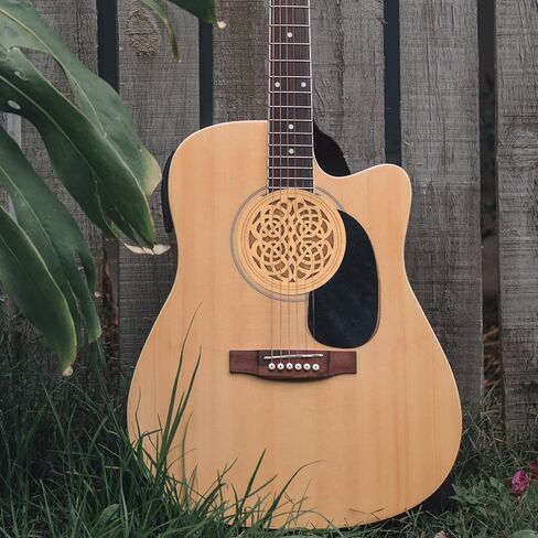 Acoustic Guitar Soundhole Cover Wooden Sound Hole Protector for Folk and Resonator Guitars Lightweight Dampener to Reduce Feedback and Maintain Performance Easy to Install in Saudi Arabia