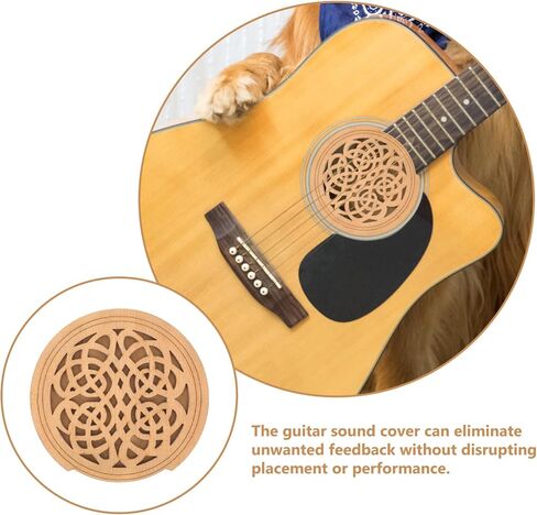 Acoustic Guitar Soundhole Cover Wooden Sound Hole Protector for Folk and Resonator Guitars Lightweight Dampener to Reduce Feedback and Maintain Performance Easy to Install in Saudi Arabia