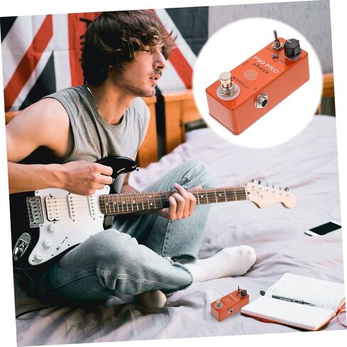 Mini Guitar Effect Processor Compact Phase Effector for Electric Guitar Orange Color for Musicians and Performers in Saudi Arabia