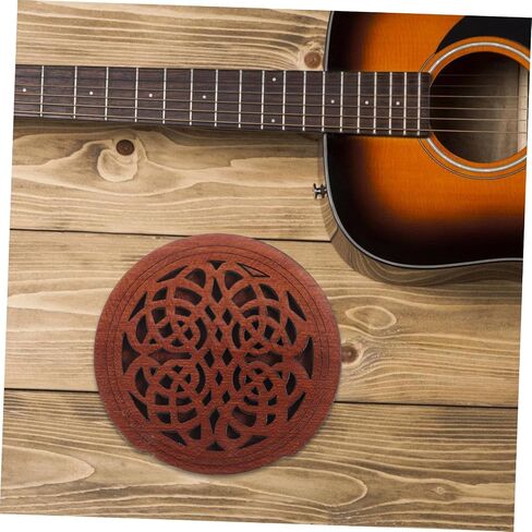 Wooden Guitar Sound Hole Cover for Acoustic Electric Guitars Feedback Buffer Mute Damper Durable Wood Construction Reduces Unwanted Noise Guitar Accessory in Saudi Arabia