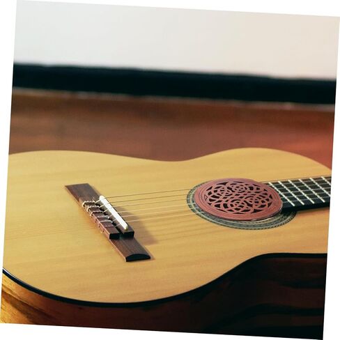 Wooden Guitar Sound Hole Cover for Acoustic Electric Guitars Feedback Buffer Mute Damper Durable Wood Construction Reduces Unwanted Noise Guitar Accessory in Saudi Arabia