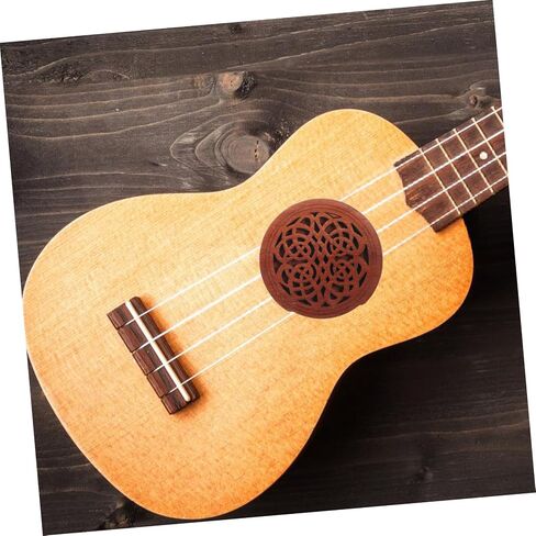 Wooden Guitar Sound Hole Cover for Acoustic Electric Guitars Feedback Buffer Mute Damper Durable Wood Construction Reduces Unwanted Noise Guitar Accessory in Saudi Arabia