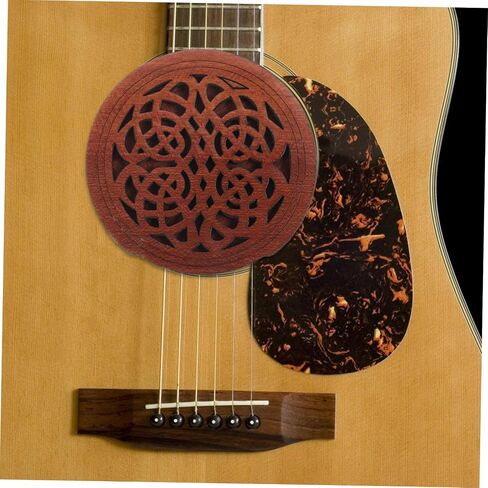 Wooden Guitar Sound Hole Cover for Acoustic Electric Guitars Feedback Buffer Mute Damper Durable Wood Construction Reduces Unwanted Noise Guitar Accessory in Saudi Arabia