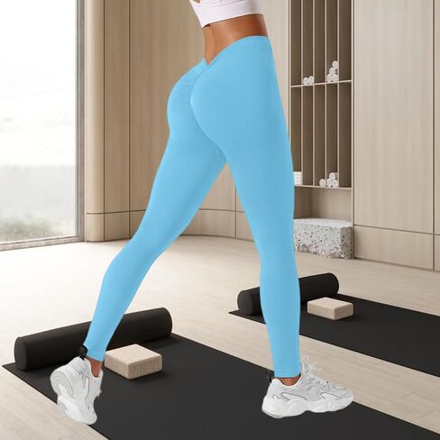 Women’s Scrunch Butt Lifting Leggings High Waist Seamless Workout Yoga Pants with V Back Tummy Control in Saudi Arabia