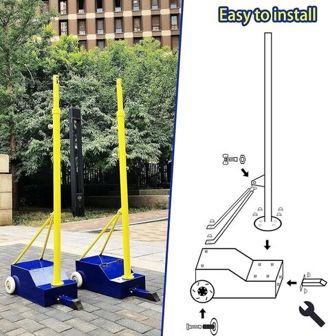 Volleyball Pole with Volleyball Net/Badminton NetPortable Volleyball Poles with Net OutdoorMobile Net Badminton Net Framewith Stable BaseIndoor and Outdoor Use in Saudi Arabia