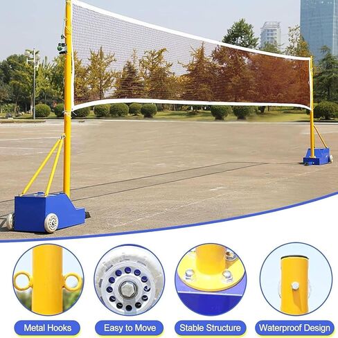 Volleyball Pole with Volleyball Net/Badminton Net,Volleyball/Badminton Poles,with Wheels and Net,Volleyball Poles for Backyard,Heights Adjustable in Saudi Arabia