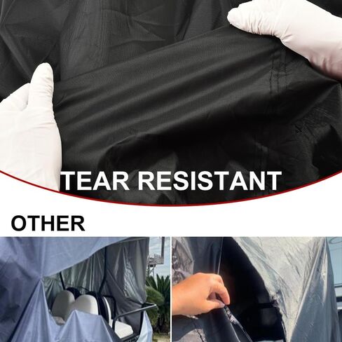 غطاء عربة الجولف 2 راكب 210D قماش أكسفورد مقاوم للماء، مقاوم للتمزق، حماية من الأشعة فوق البنفسجية غطاء حماية كامل مع سحاب تصميم شريط عاكس للسلامة in Kuwait