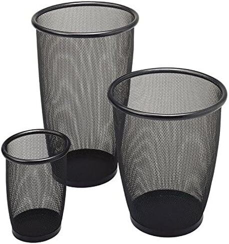 Pemberly Row Mesh Medium Round Wastebasket (Set of 3) in Saudi Arabia