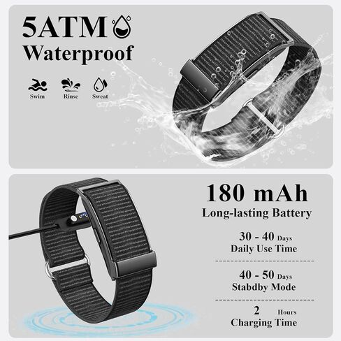 Smart Bracelet,Health and Fitness Tracker,24/7 Heart Monitor & Sleep Tracker, Multi-Sport Tracker Wristband with Free APP (Black) in Saudi Arabia