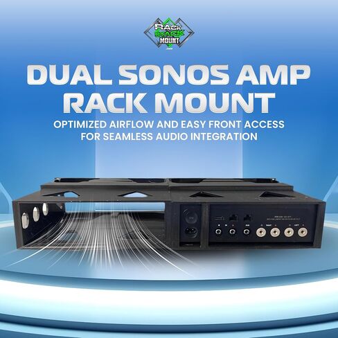 RackStackMount Rack Mount Kit, for Sonos Amps, Holds 2 Sonos Amps in 2U enclousure 19" by Rack Stack Mount in Saudi Arabia