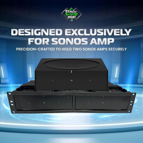 RackStackMount Rack Mount Kit, for Sonos Amps, Holds 2 Sonos Amps in 2U enclousure 19" by Rack Stack Mount in Saudi Arabia