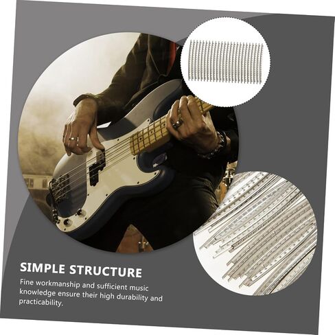 24pcs Cupronickel Guitar Fret Wire Electric Guitar Fretboard Replacement Accessories Easy to Install for Guitarists and Beginners in Saudi Arabia