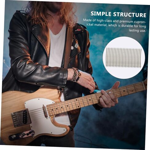 24pcs Cupronickel Guitar Fret Wire Electric Guitar Fretboard Replacement Accessories Easy to Install for Guitarists and Beginners in Saudi Arabia