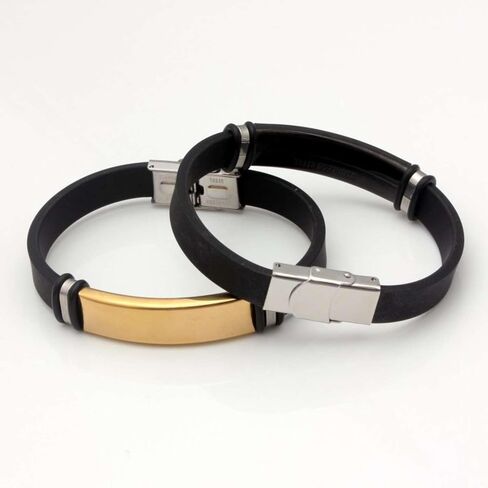 Personalized Men's and Women's Wristbands, Titanium Steel Smooth Silicone Bracelet, Sports Wristband-Gold in Saudi Arabia