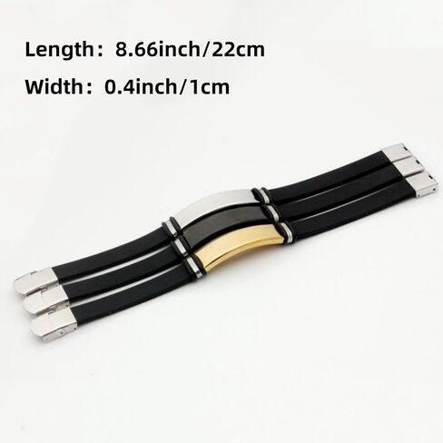 Personalized Men's and Women's Wristbands, Titanium Steel Smooth Silicone Bracelet, Sports Wristband-Gold in Saudi Arabia