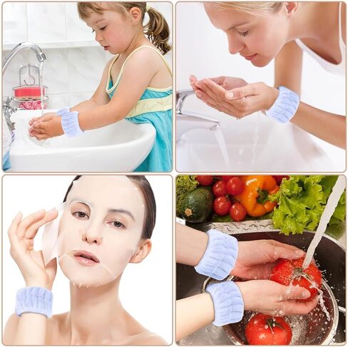2pcs Cute Solid Color Wristbands with Super Soft Ultrafine Fiber Towel for Face Washing, Absorbing Water and Sweat in Saudi Arabia