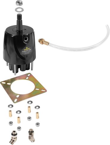 300HP Boat Outboard Hydraulic Steering System Kit with Durable Aluminum Alloy Steering Wheel, Hydraulic Steering Cylinder, Helm Pump, Tubing & Rubber Hose Fits for Most Single-Outboard Powered Boats in Saudi Arabia