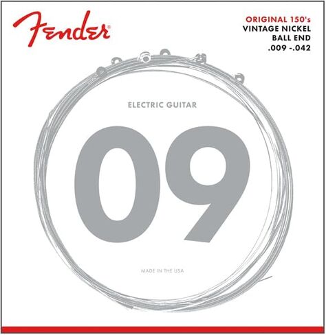 Fender Original 150 Pure Nickel Electric Guitar Strings Wound, Ball End - Light .009-.042 3-Pack Bundle with 3-Pack Picks in Saudi Arabia