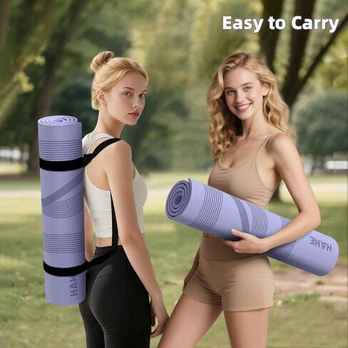 Yoga Mat High Density Exercise Mat, 76"x32"x0.27"Thick Wide & Large Yoga Mat for Women Men, Professional POE Workout Mat for Yoga, Pilates, Fitness & Stretching in Kuwait