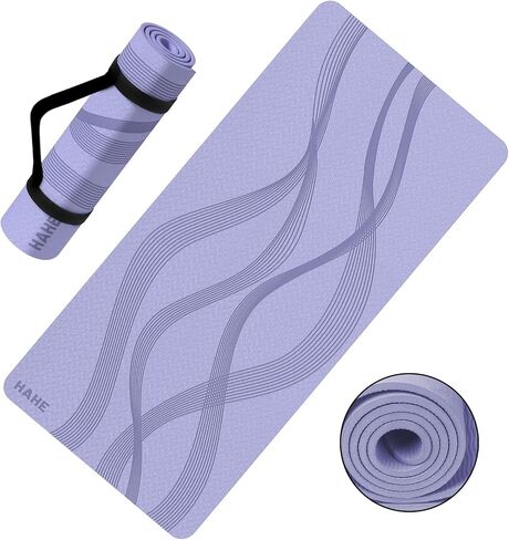 Yoga Mat High Density Exercise Mat, 76"x32"x0.27"Thick Wide & Large Yoga Mat for Women Men, Professional POE Workout Mat for Yoga, Pilates, Fitness & Stretching in Kuwait