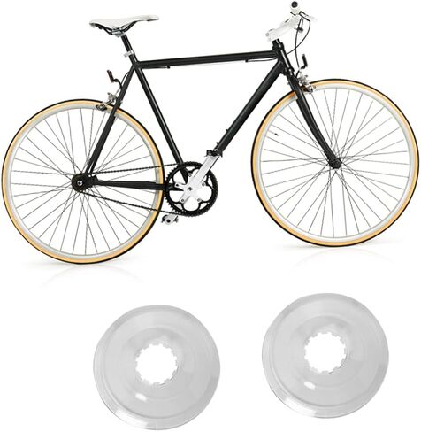 2Pcs Transparent Flywheel Guard Durable Rear Hub Protection Cover for Mountain Road Bicycles Easy to Install Bike Wheel Protector Random Design in Saudi Arabia