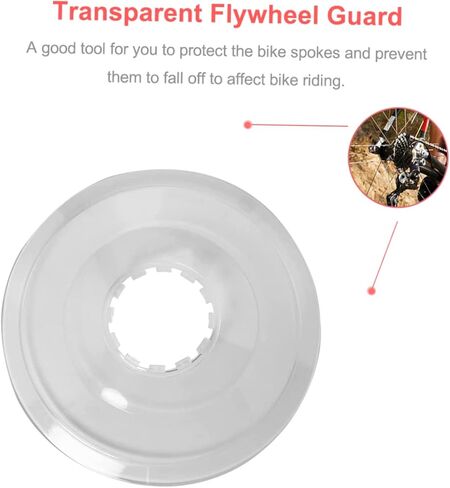 2Pcs Transparent Flywheel Guard Durable Rear Hub Protection Cover for Mountain Road Bicycles Easy to Install Bike Wheel Protector Random Design in Saudi Arabia