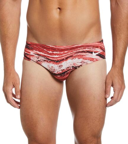 Nike Hydrastrong Crystal Wave All Over Print Men's Brief Swimsuit-University Red (Size 34) in Saudi Arabia