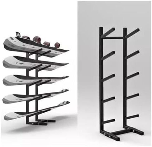 Free Standing Snowboard Rack for Skis, Skateboards & Scooters - Floor-Standing Metal Sports Display Rack, Sample Board Holder, Black, 25x25x102cm in Saudi Arabia