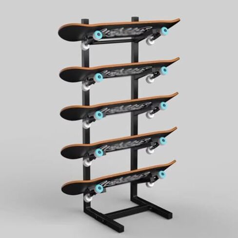 Free Standing Snowboard Rack for Skis, Skateboards & Scooters - Floor-Standing Metal Sports Display Rack, Sample Board Holder, Black, 25x25x102cm in Saudi Arabia