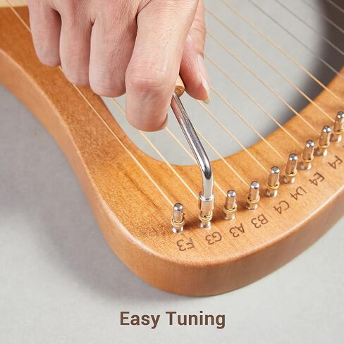 Lyre, Lyre,Cega 21 Metal Strings Lyre Harp Box Lyre Harp Spruce Topboard Mahogany Backboard String Instrument with Tuning Wrench Strings Picks Music Note Sticker in Saudi Arabia