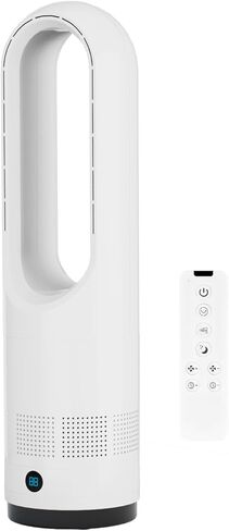 مروحة سخان بدون شفرات، مروحة برج كومبو للتدفئة والتبريد مقاس 22 بوصة، تتأرجح 80 درجة، مؤقت 9 ساعات، 8 سرعات، محمولة هادئة للداخل، غرفة النوم، غرفة المكتب المنزلي in Kuwait