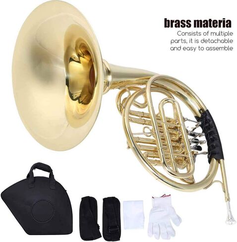 Brass Split Type Detachable Round Horn Musical Instrument Large Bell Mouth Bag Gloves Cloth Pad Beginner Professional in Saudi Arabia