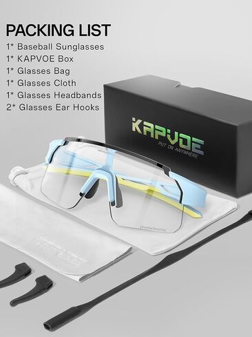 KAPVOE Kids Baseball Glasses Youth Sports Sunglasses Softball Cycling Running Shades Boys Girls Age 3-14 - K9035 in Saudi Arabia