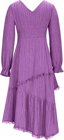Halloween Dresses for Women Sexy Western Cowgirl Dress Long Sleeve High Low Dresses Vintage Lace Patchwork Dress in Saudi Arabia