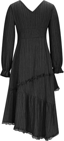 Halloween Dresses for Women Sexy Western Cowgirl Dress Long Sleeve High Low Dresses Vintage Lace Patchwork Dress in Saudi Arabia