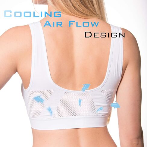 ComfortFinds Seamless Pullover Cooling Sports Bra – Ladies Wirefree Comfort Bra – 2 Pack (Large 40-42, White) in Saudi Arabia