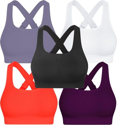 GXXGE Sports Bras for Women High Support Adjustable Straps Padded Cross Back Sport Bra for Workout Yoga Running Gym in Saudi Arabia