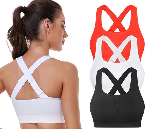 GXXGE Sports Bras for Women High Support Adjustable Straps Padded Cross Back Sport Bra for Workout Yoga Running Gym in Saudi Arabia