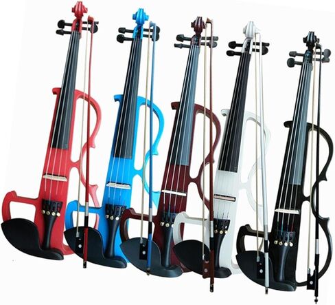 مجموعة كمان احترافية كمان إلكتروني ملون 4/4 مبتدئين يعزفون على آلة وترية (أزرق) in Kuwait