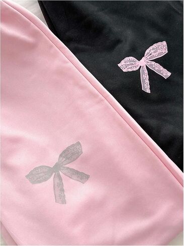 WDIRARA Girl's 2 Pack Bow Print Sweatpants Elastic Waist Athletic Workout Joggers in Saudi Arabia