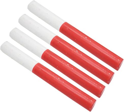 4pcs Lightweight Wooden Relay for Racing Competition Smooth Rolled Edge Safety Bright Red and White Colors Outdoor Fitness Running Equipment for Adults in Saudi Arabia