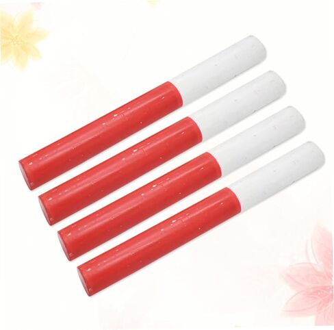 4pcs Lightweight Wooden Relay for Racing Competition Smooth Rolled Edge Safety Bright Red and White Colors Outdoor Fitness Running Equipment for Adults in Saudi Arabia