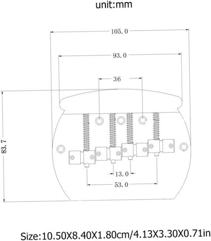 Tailpiece Bridge for Guitar Metal String Bass Tailpiece Replacement Durable Semicircle Design for Electric Bass Guitar Lightweight Accessory for Players and Bands in Saudi Arabia