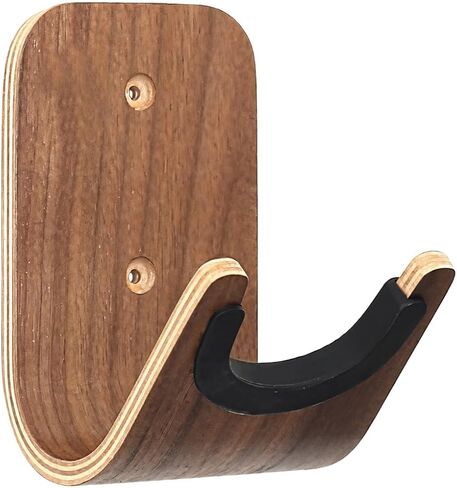 حامل جيتار مثبت على الحائط، رف خشبي مع حامل من السيليكون، تركيب لاصق أو براغي in Kuwait